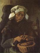 Peasant Woman Peeling Potatos (nn04) Vincent Van Gogh